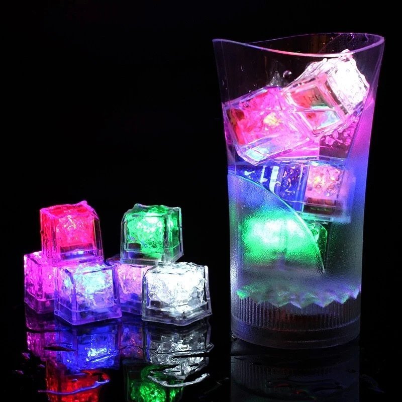 6Pcs Home Decor Luminous LED Ice Cubes Glowing Party Flash